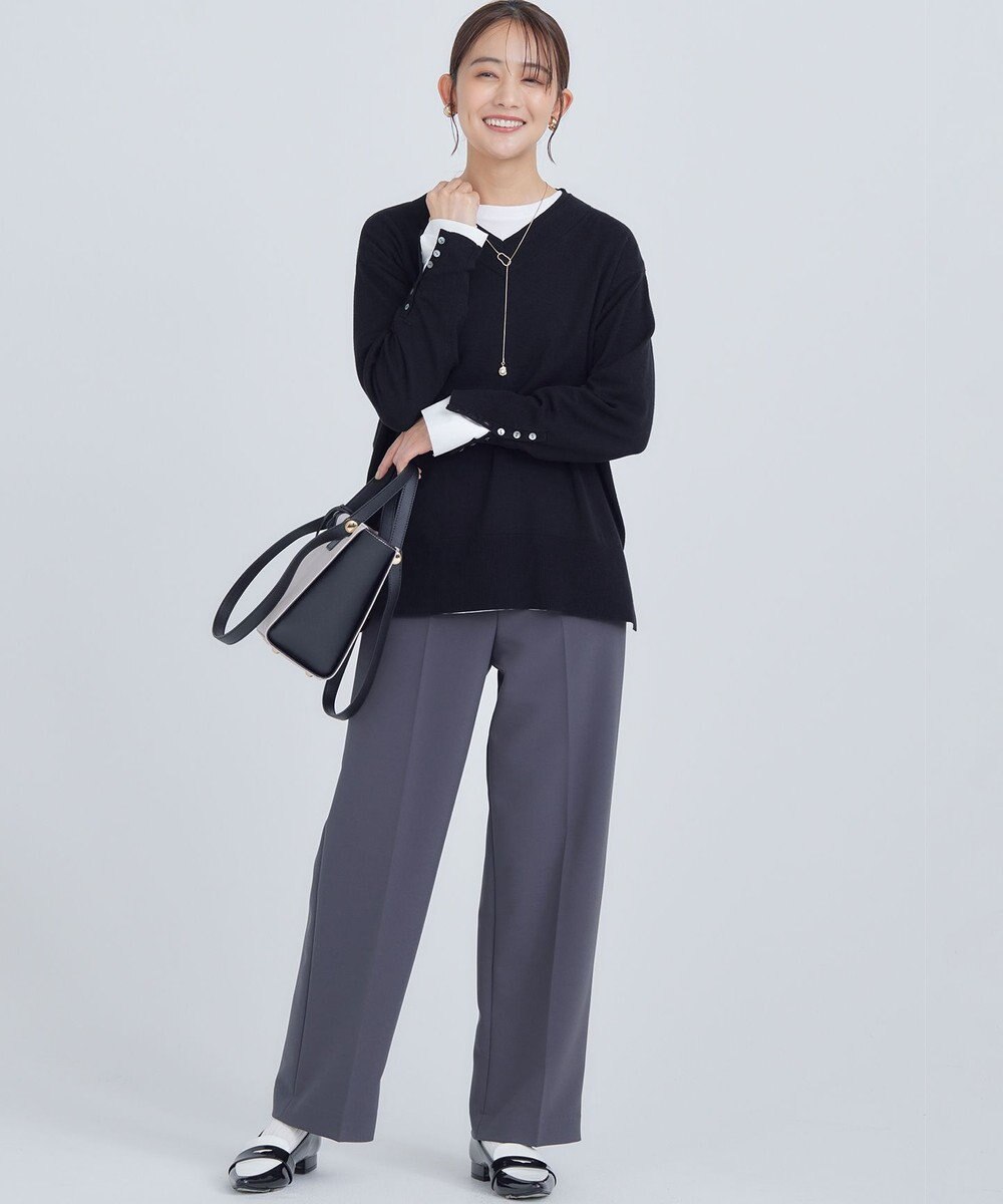 組曲 S コットンベア天竺 カフス袖ロングTシャツ 