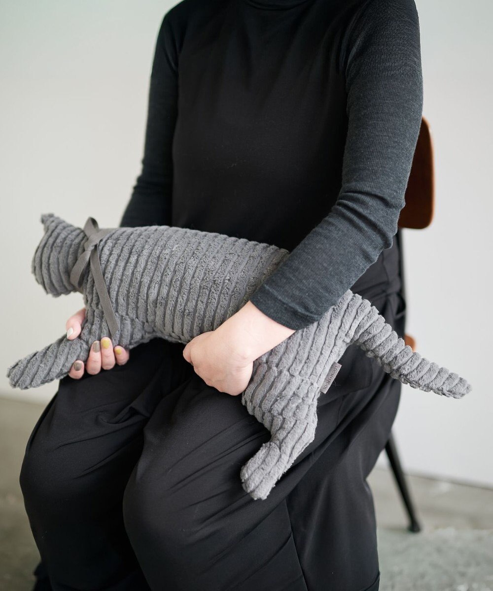 LOOM&SPOOL GRA綿毛布猫抱き枕 