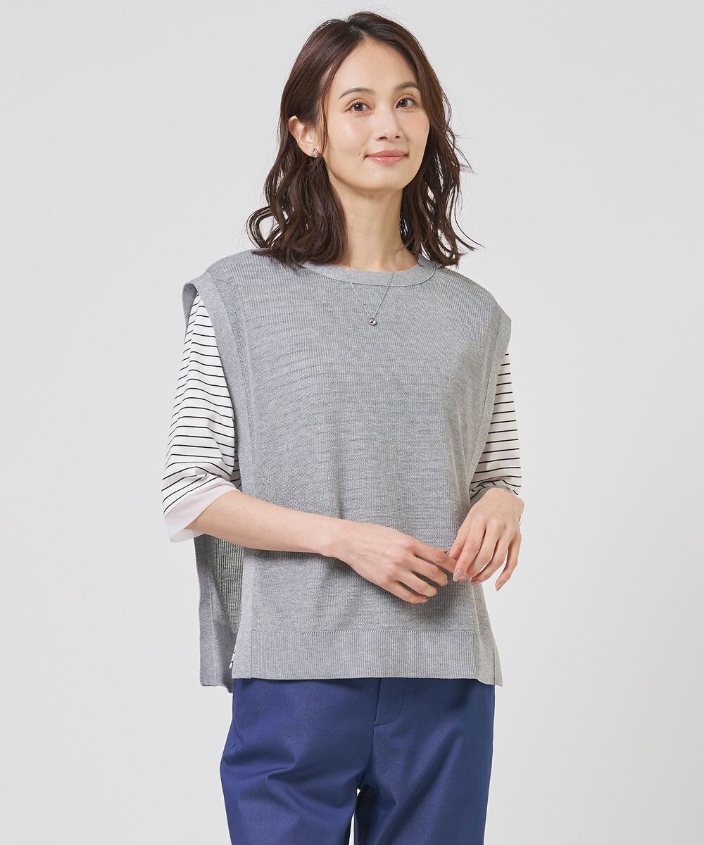 J.PRESS LADIES Vis/Pe スパーク ニット ベスト 