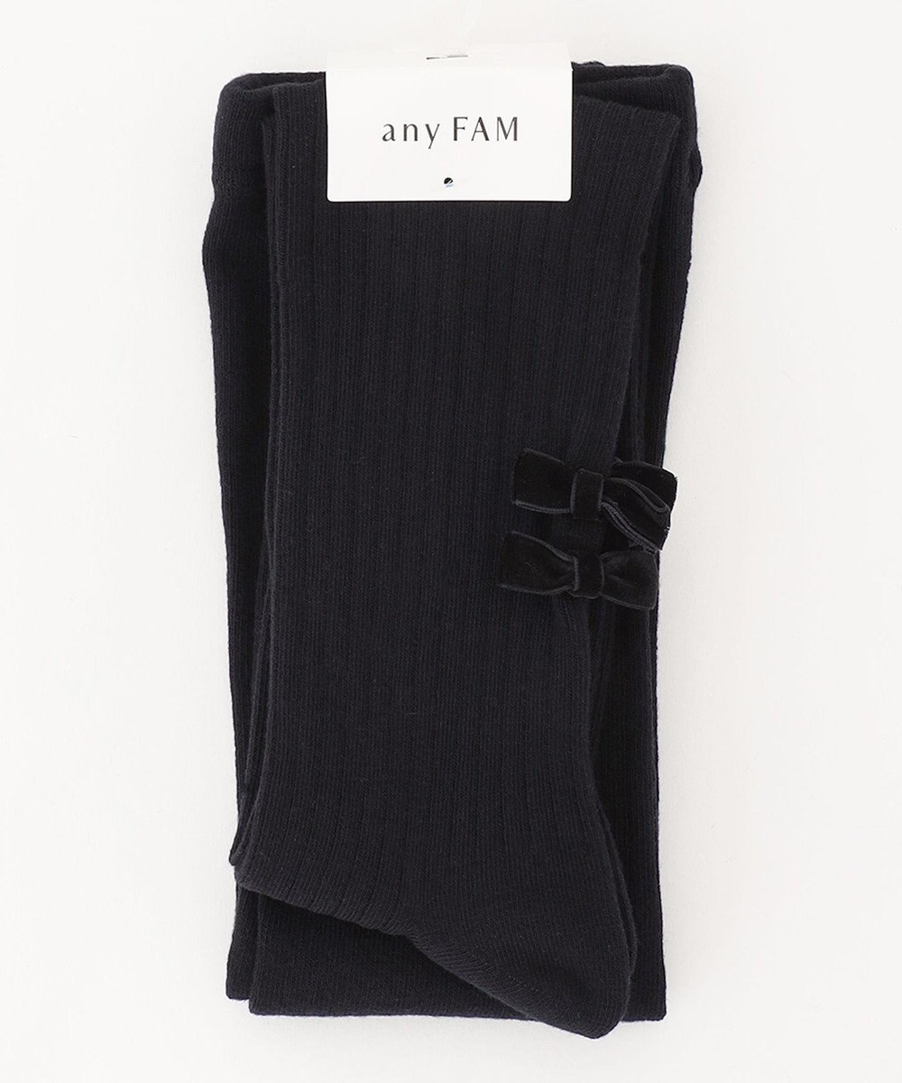 ANY KIDS タイツ（リブ×リボン） 