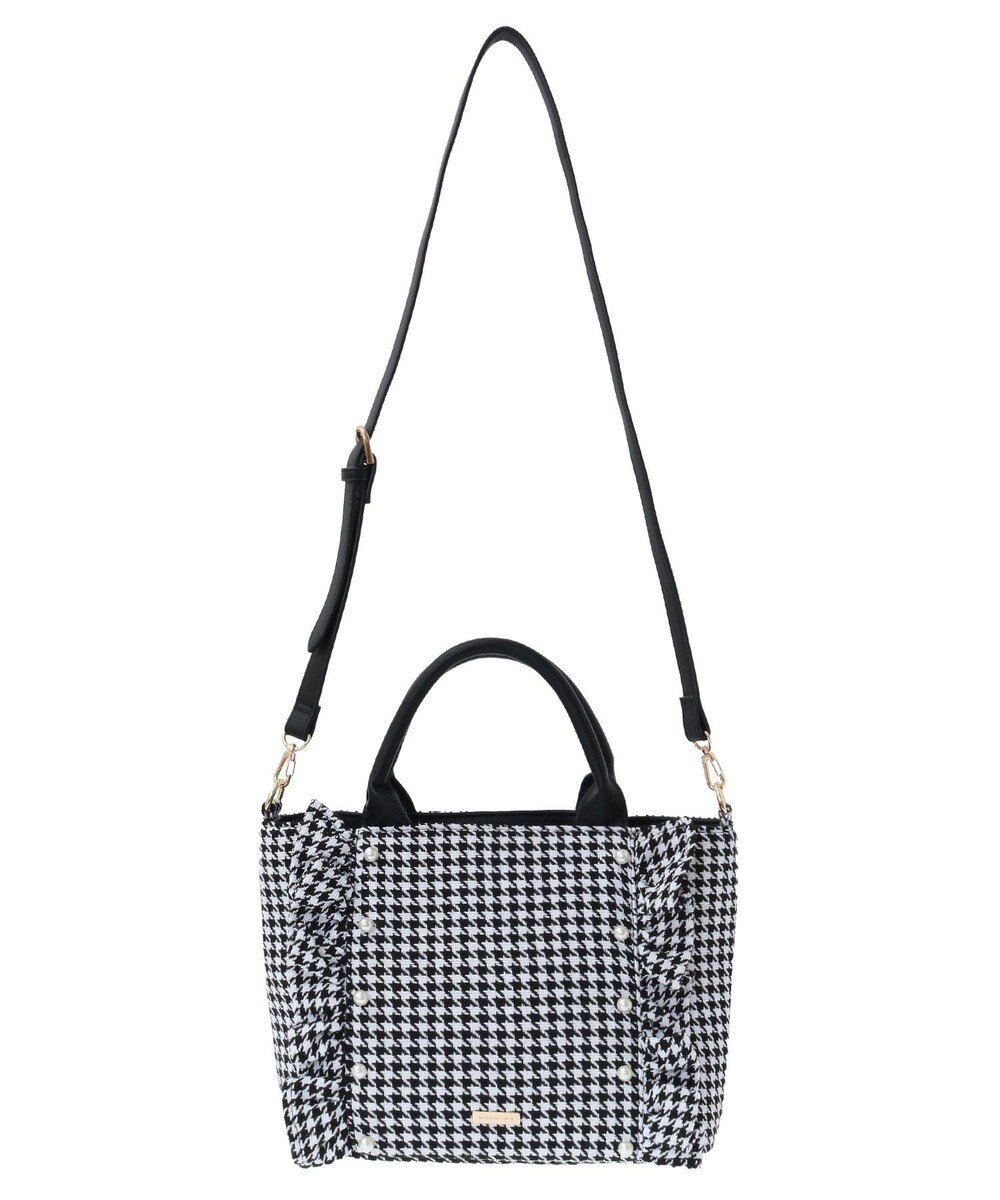 Maison de FLEUR 2Way千鳥柄フリルトートMバッグ 