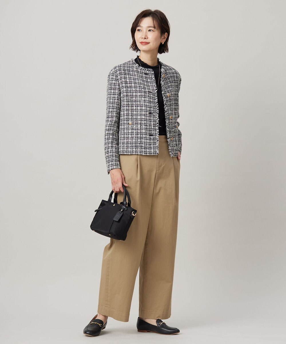 J.PRESS LADIES 【洗える】20チノストレッチ ワイドパンツ 