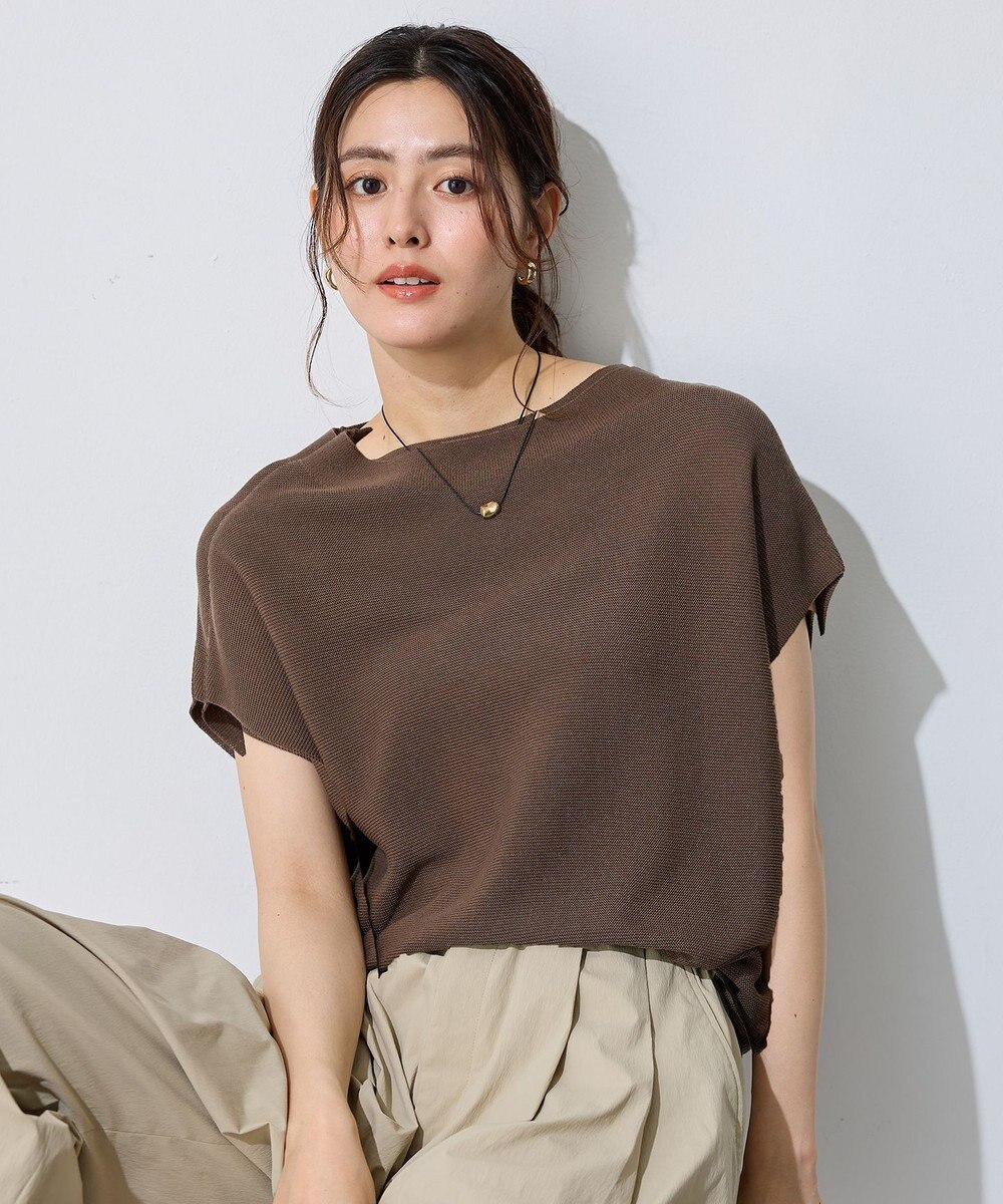 ANY 【新色追加/14色展開】アクリルガーターフレンチスリーブニット 