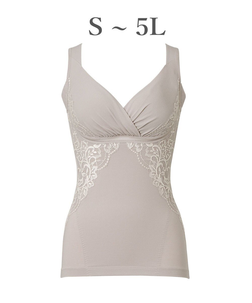 BRADELIS New York 【BRADELIS NewYork peace】綿混キャッチャーカップレースブラキャミ25 ノンワイヤー 補正下着 補整 カップ付き ブラトップ ボディシェイパー 