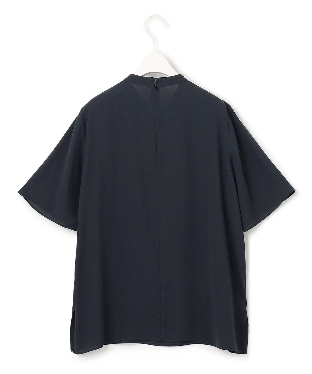 ICB 【接触冷感・UVケア・速乾・洗える】BackSatinAmunzen  5分袖スカーフタイブラウス 