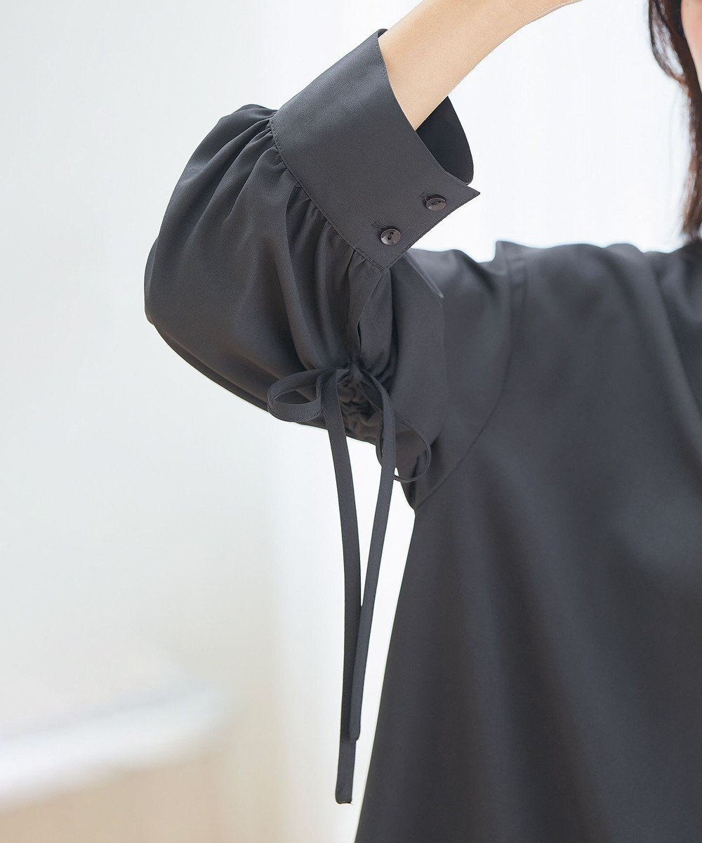 Tiaclasse 【洗える】ドロストギャザー袖シャツチュニック 