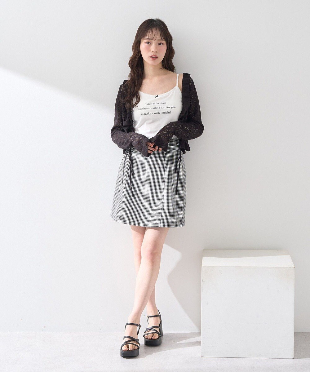 earth music&ecology メッセージプリントカップ付きキャミソール 