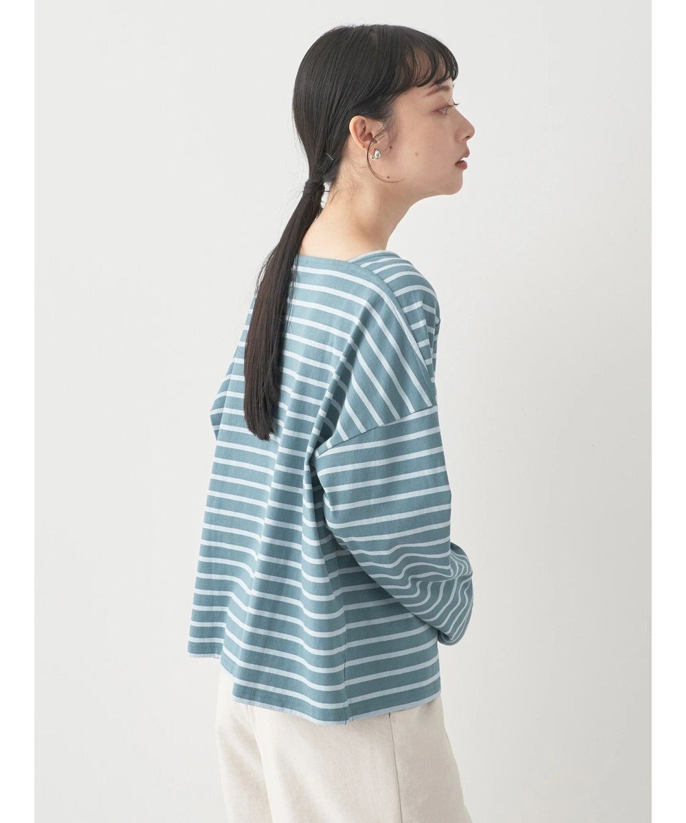 earth music&ecology スクエアボーダープルオーバー 