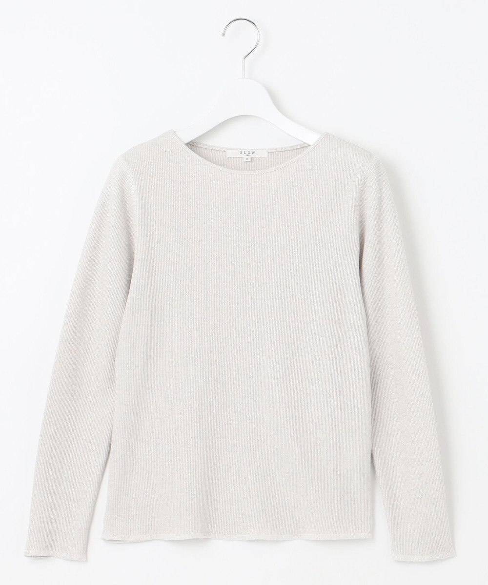 23区 【SLOW/一部店舗限定】ラメリブジャージー ロングTシャツ 