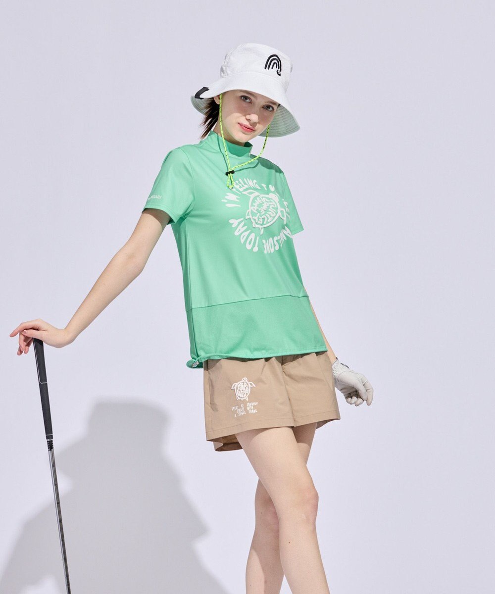 PW CIRCULUS 【WOMEN】SEA TURTLE メッシュコンビモックネックT ゴルフウェア レディース 