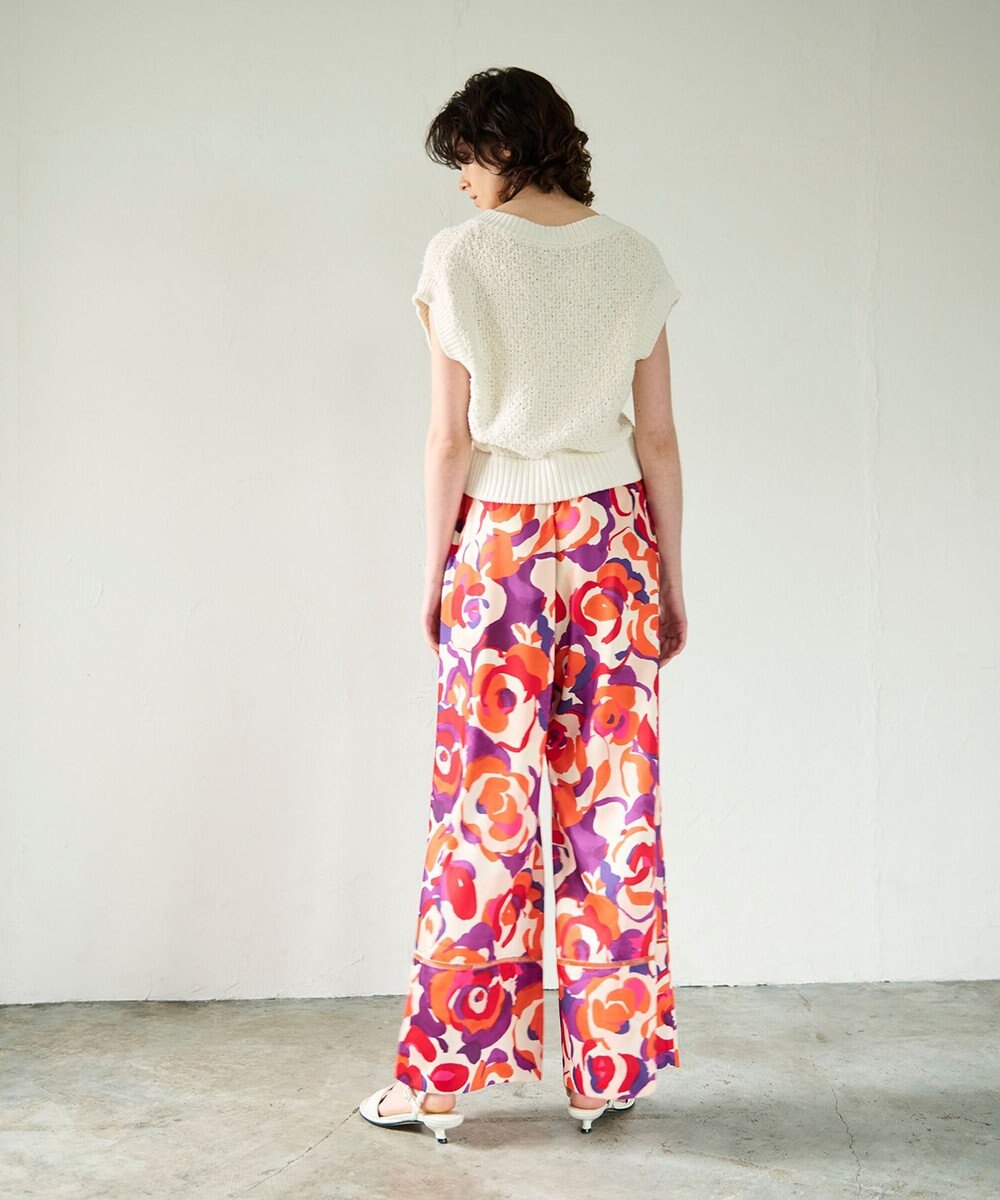 GRACE CONTINENTAL ペイントカラーワイドパンツ 