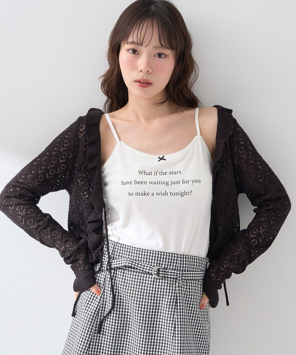 earth music&ecology メッセージプリントカップ付きキャミソール 