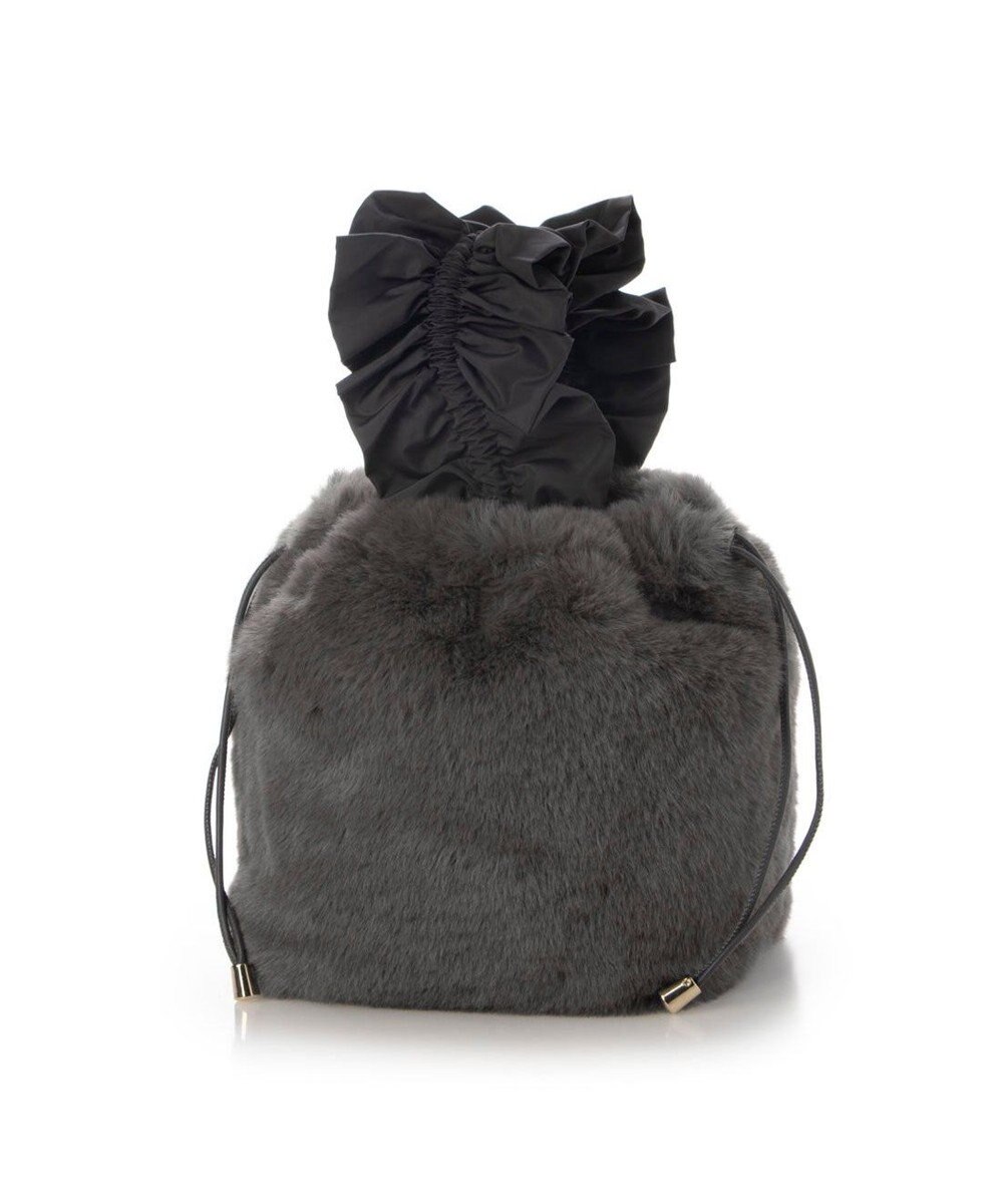 UNBILLION カシュカシュ cachecache / フリルハンドルエコファー巾着バッグ 