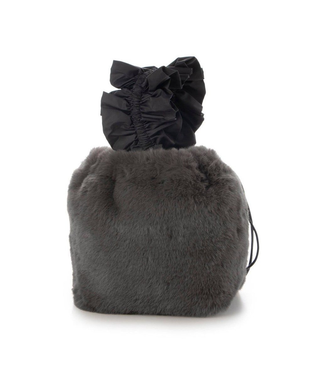 UNBILLION カシュカシュ cachecache / フリルハンドルエコファー巾着バッグ 