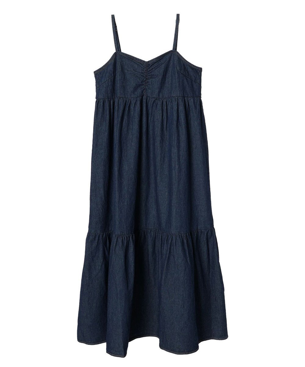 earth music&ecology デニムバックレースアップワンピース 