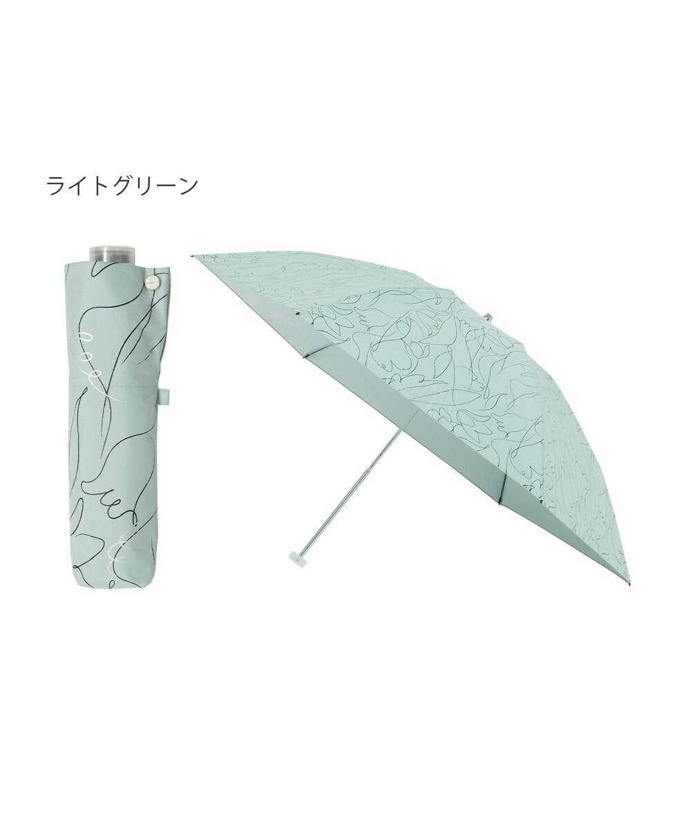 MOONBAT 【晴雨兼用/ 一級遮光/UV99％】フワクール (Fuwacool) 折りたたみ日傘 フワクールホワイト ラインフラワー 軽量 