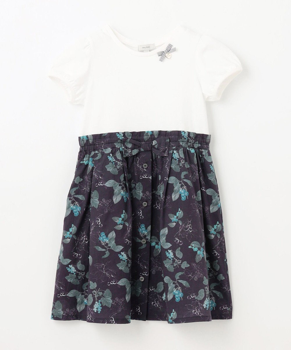 ANY KIDS ドッキング レトロ花柄 ワンピース 