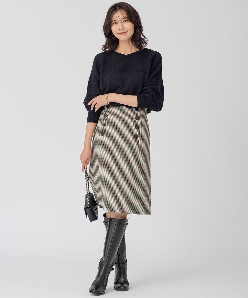 23区 【前後着用可能】コットンカシミヤ ニット 