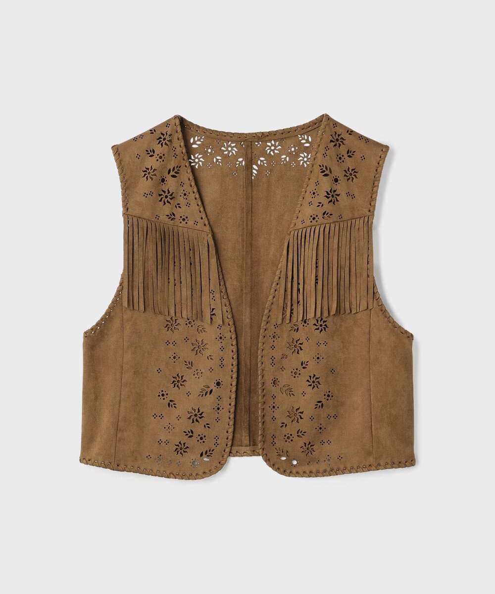 GRACE CONTINENTAL フェイクスウェードジレ 