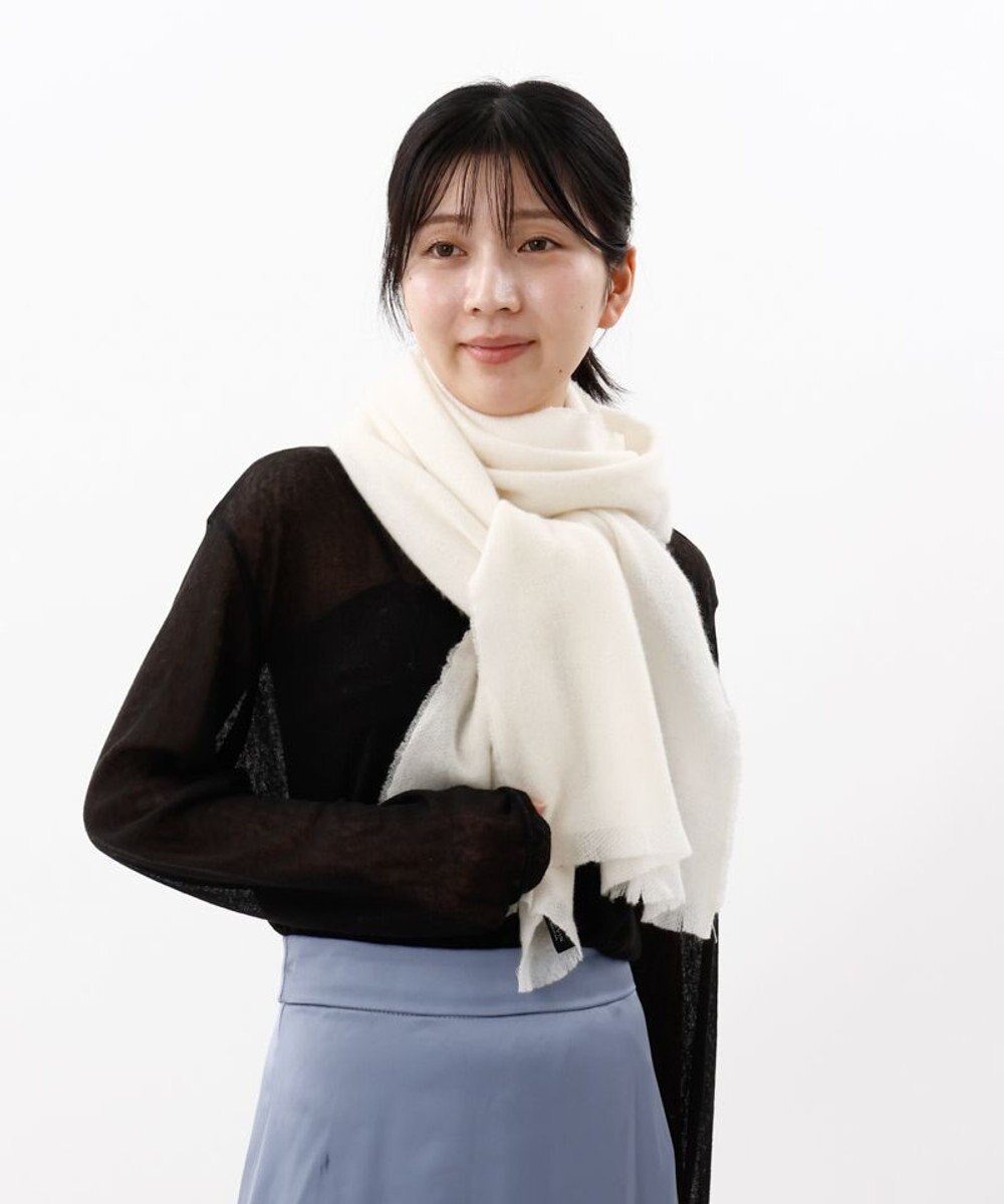 AURORA 【 LANVIN COLLECTION（ランバン コレクション） 】エアリーカシミヤ中厚無地ストール 