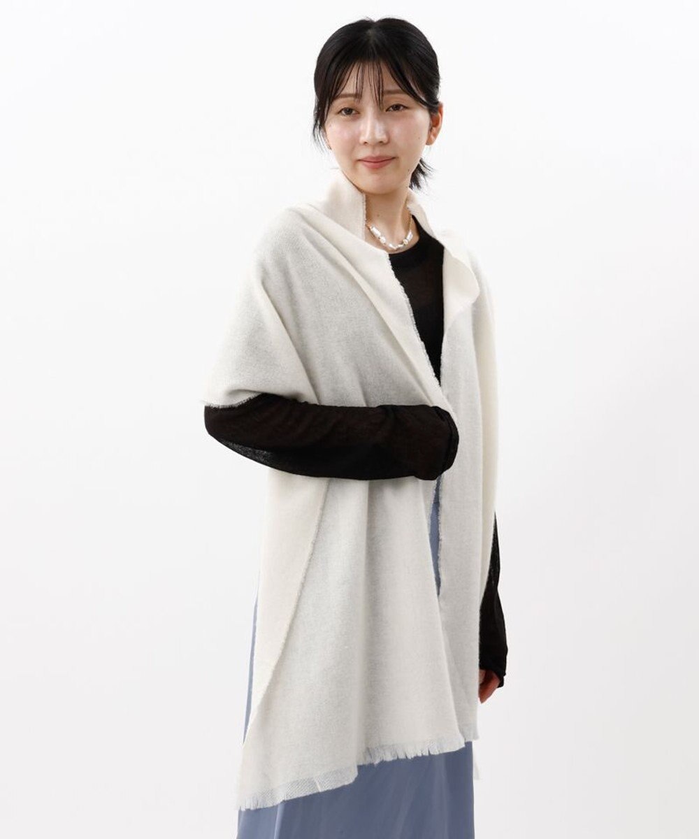 AURORA 【 LANVIN COLLECTION（ランバン コレクション） 】エアリーカシミヤ中厚無地ストール 