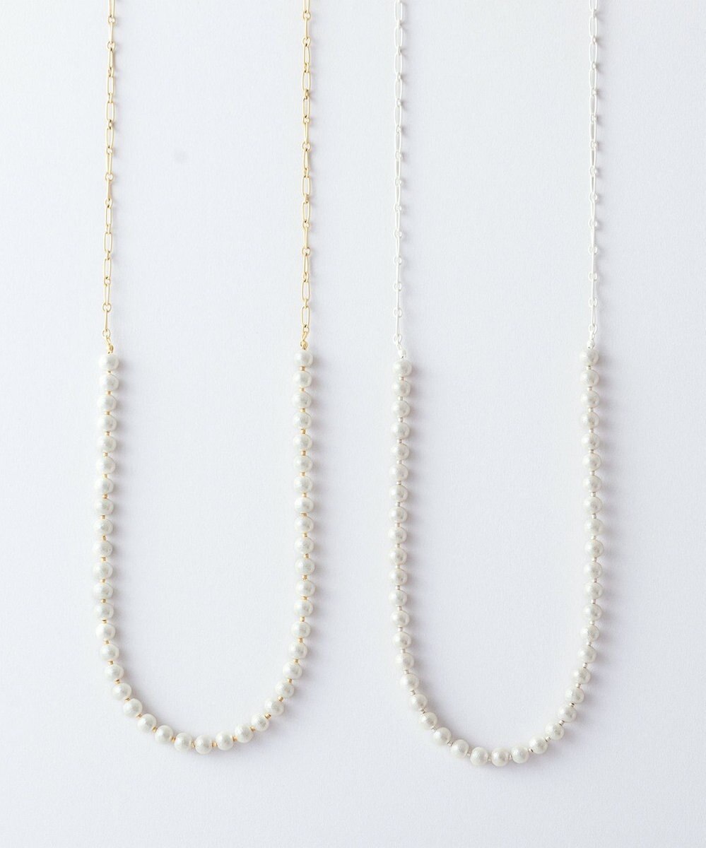 Pisceans コットンパール&フィガロチェーンネックレス 