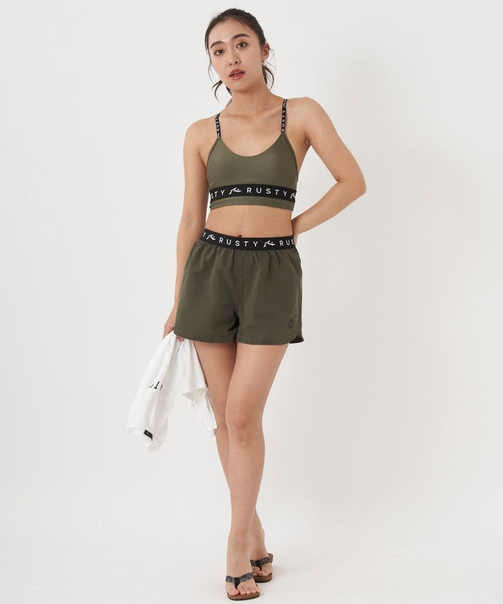 OP／FILA 【RUSTY】ニコちゃんロンT＋ショートパンツ付きビキニ 4点セット水着 