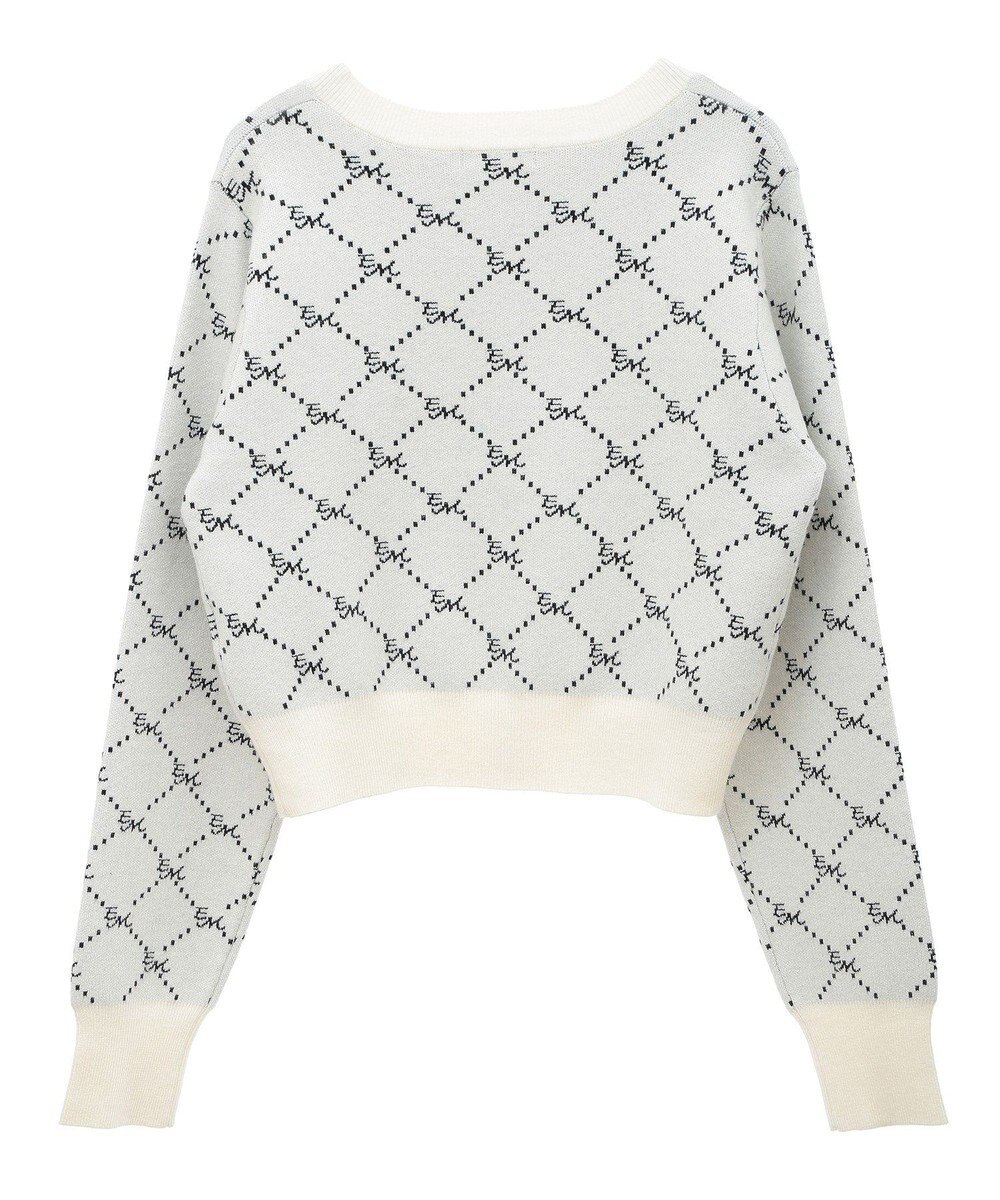 earth music&ecology モノグラムコンパクトニットカーディガン 