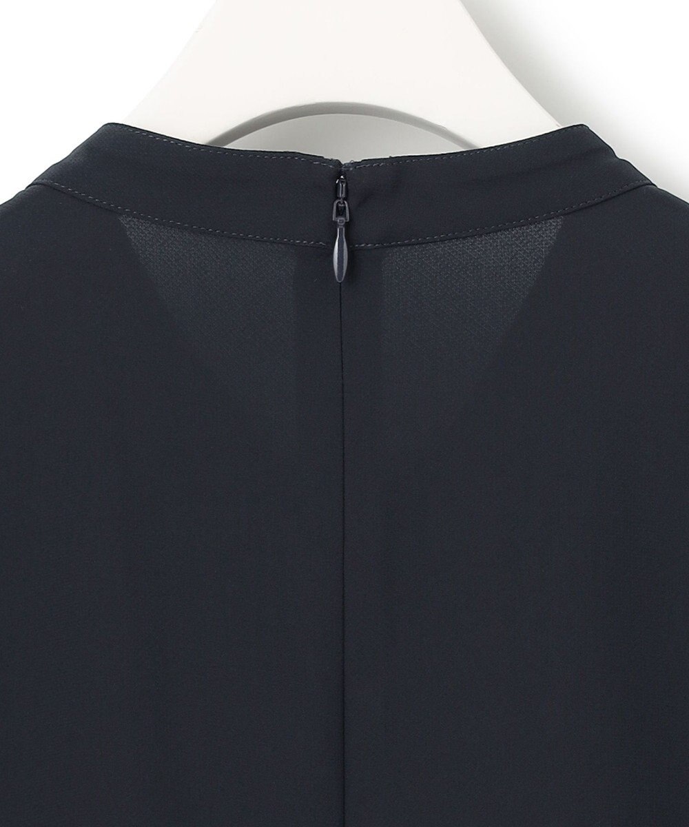 ICB 【接触冷感・UVケア・速乾・洗える】BackSatinAmunzen  5分袖スカーフタイブラウス 