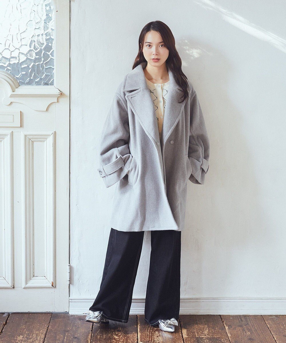 earth music&ecology モノグラムコンパクトニットカーディガン 