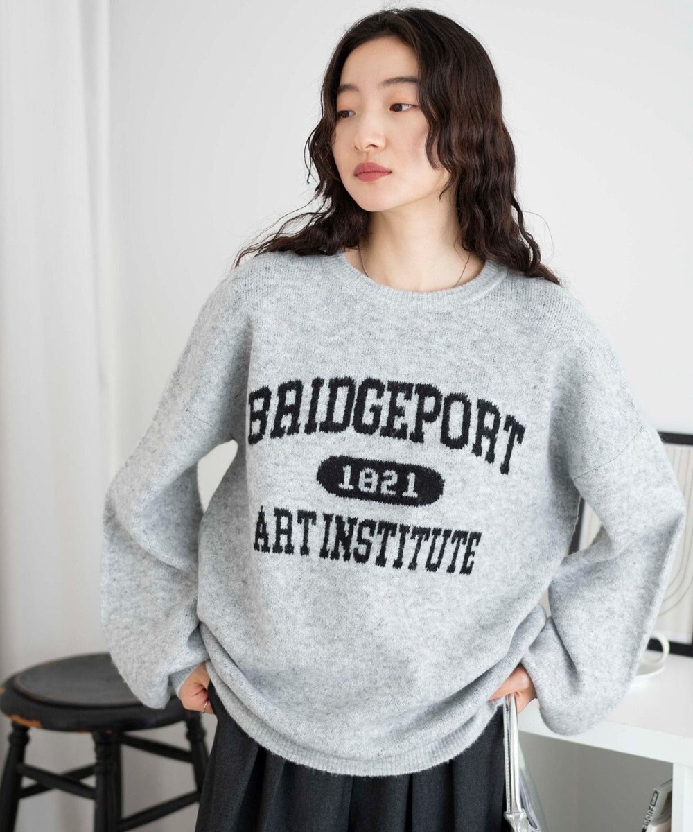 WEGO フラッフィーロゴジャガードニットプルオーバー 