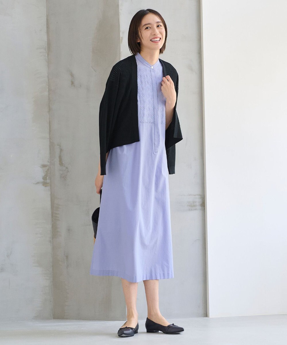 自由区 【洗える・XSサイズあり】ハイツイストコットンアセテートメッシュ カーディガン 