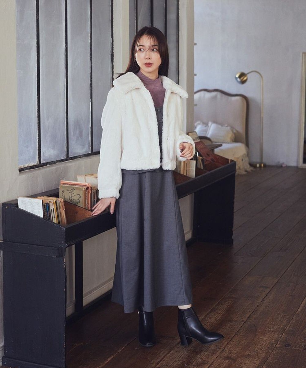 earth music&ecology ファーショートコート 