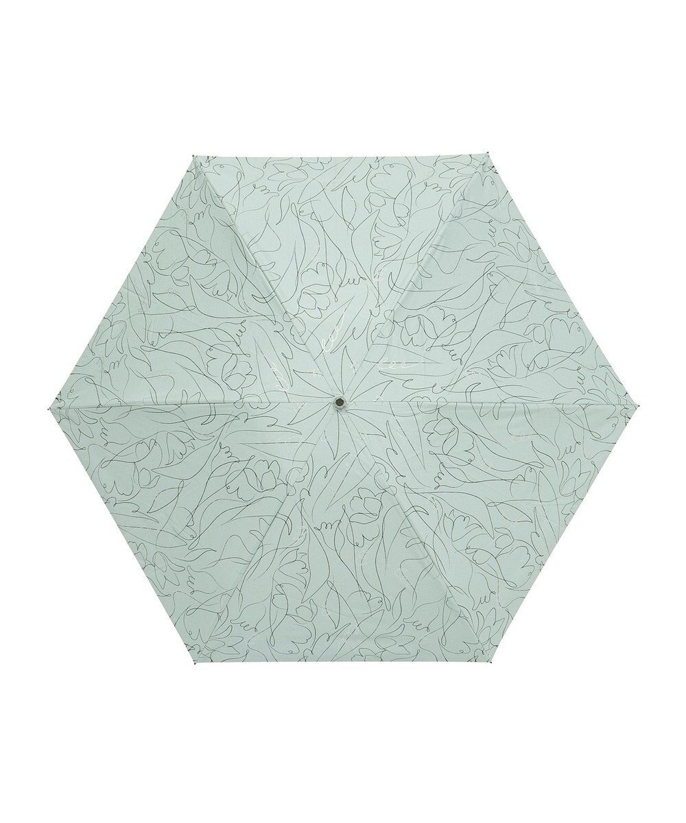 MOONBAT 【晴雨兼用/ 一級遮光/UV99％】フワクール (Fuwacool) 折りたたみ日傘 フワクールホワイト ラインフラワー 軽量 