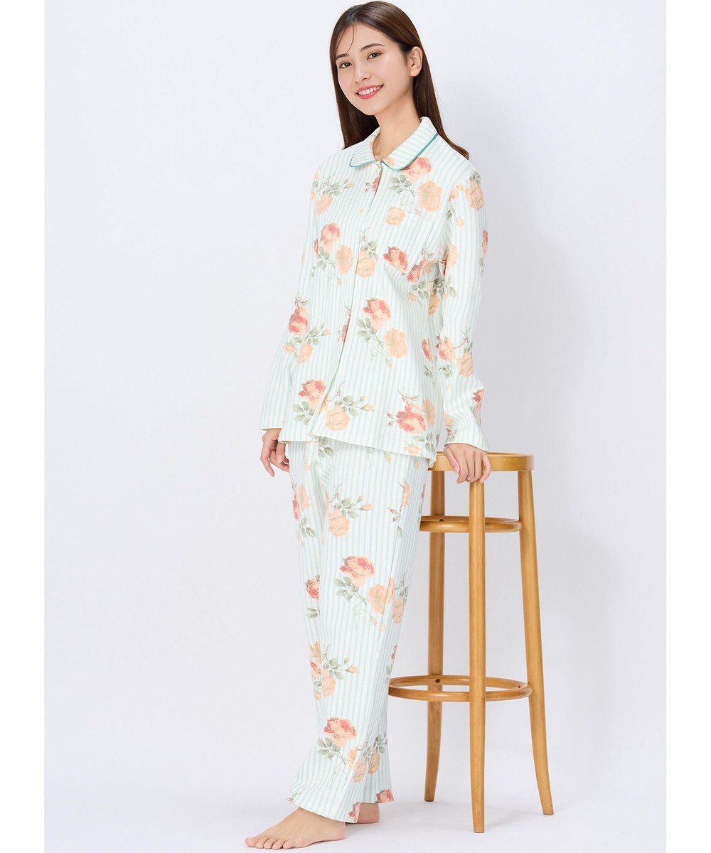 Wing パジャマ 綿100%(本体肌側) あったか 3Lまで対応 大きいサイズ 長袖 長ズボン 冬 レディース EP6023 ウイング／ワコール 