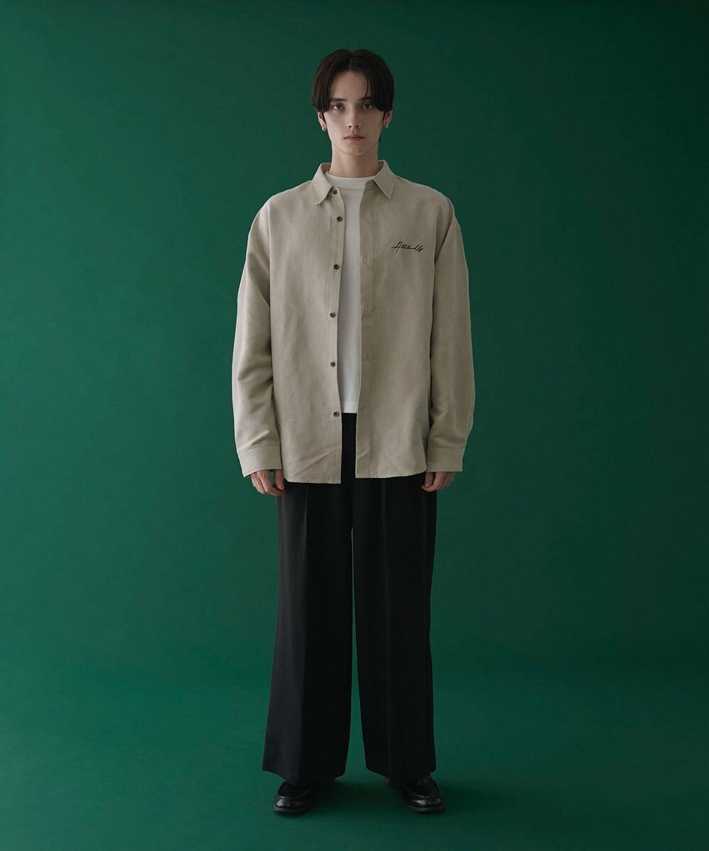 WEGO フェイクスウェードワンポイントBIGシャツ（LS） 