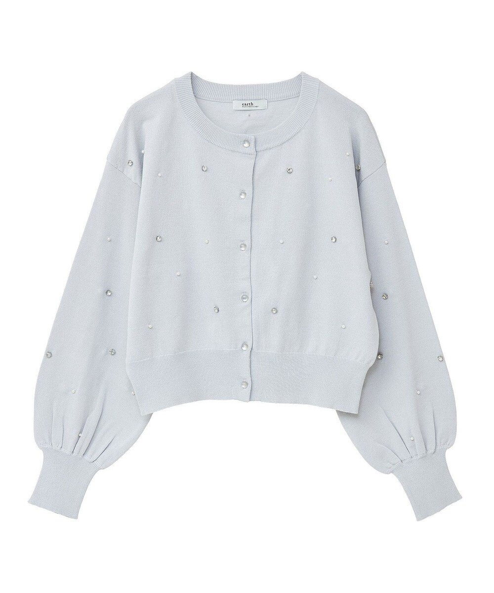 earth music&ecology パール＆ビジューカーディガン 