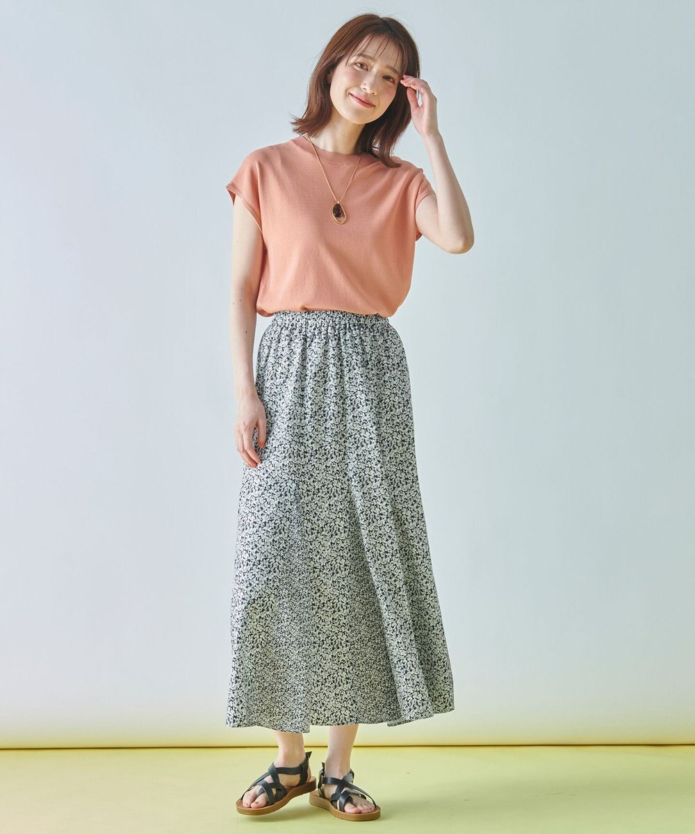 ANY 【UVケア/接触冷感/アンチピリング】クールタッチフレンチスリーブニット 