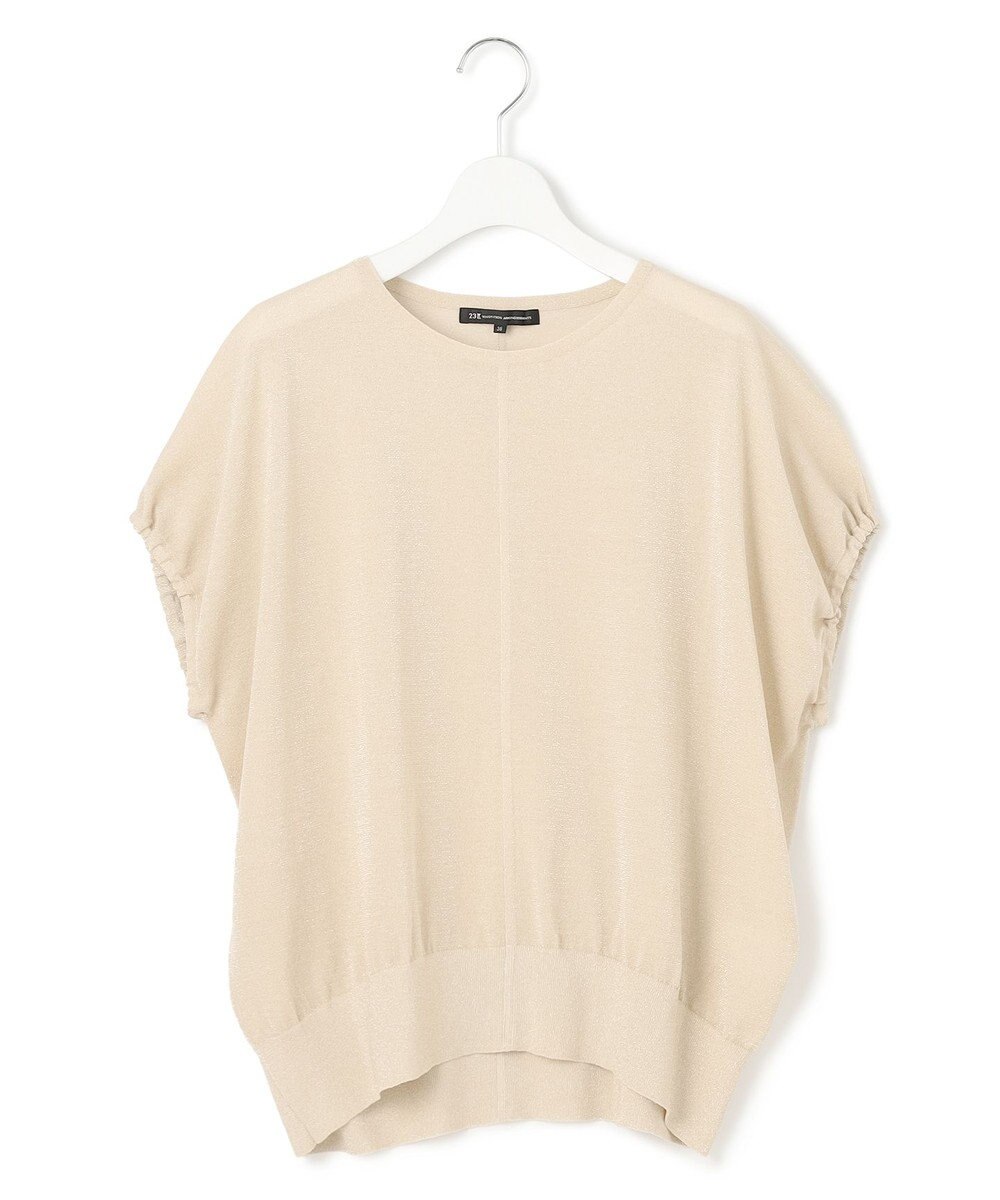 23区 【洗える】クリスピーシアールレックス ギャザースリーブ ラメ ニット 