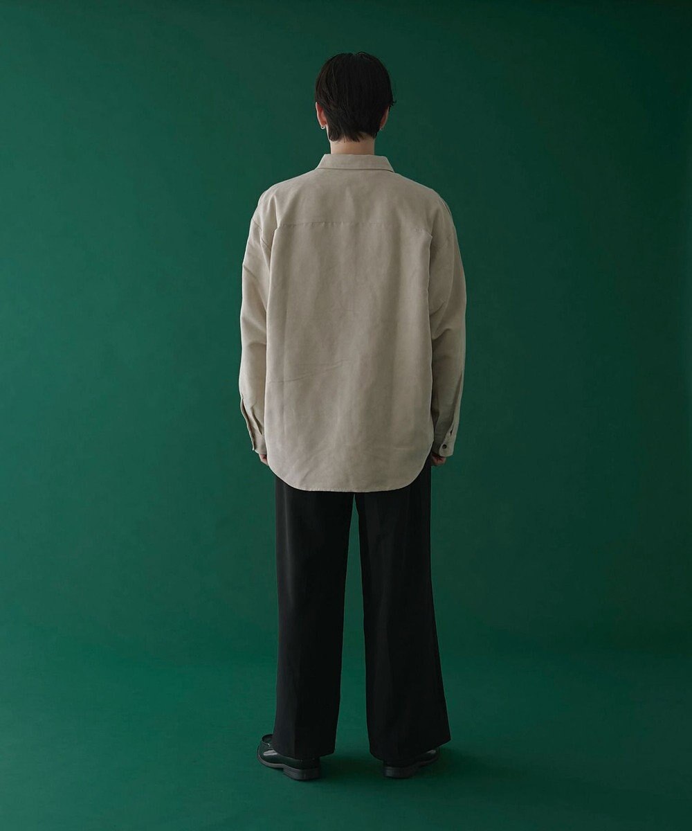 WEGO フェイクスウェードワンポイントBIGシャツ（LS） 