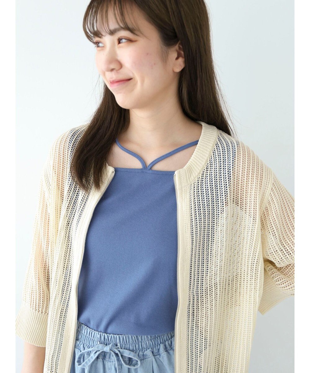 Green Parks Ｚｉｐ付メッシュカーディガン 