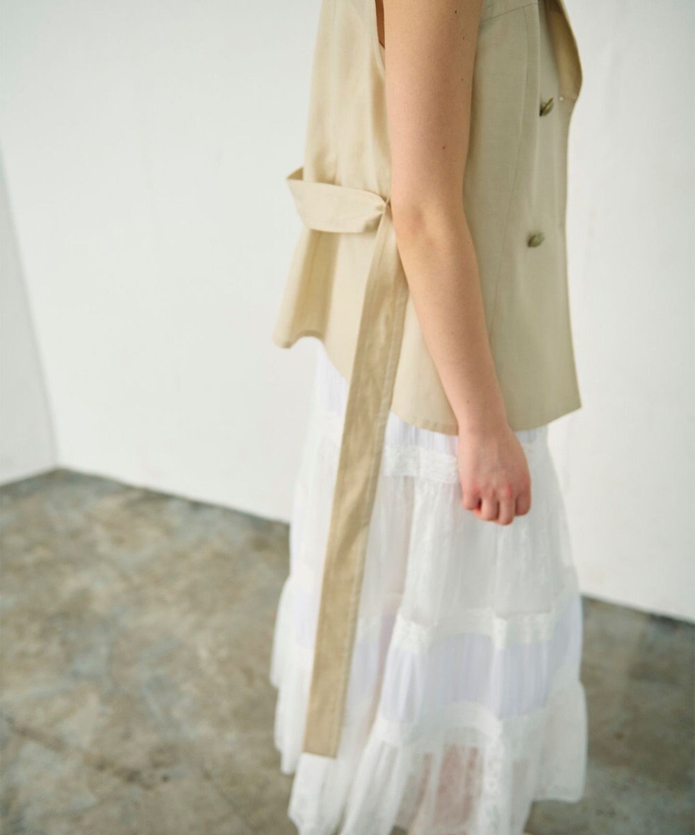 GRACE CONTINENTAL リネンタッチダブルブラウス 