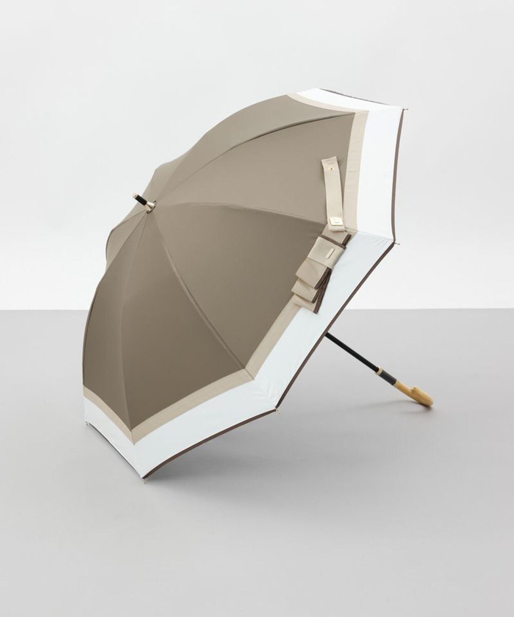 AURORA 【 Beaurance （ビューランス）】サマーシールド リボン/切り継ぎ加工晴雨兼用パラソル傘（長傘） 