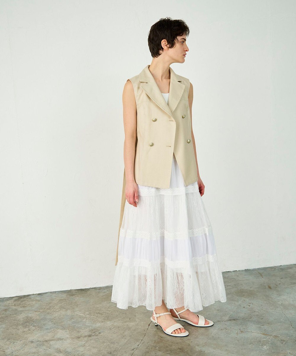 GRACE CONTINENTAL リネンタッチダブルブラウス 