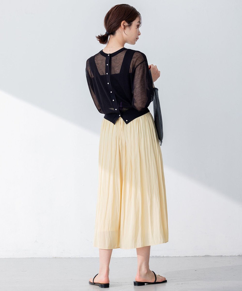 組曲 【洗える・2WAY】シアーニット カーディガン 