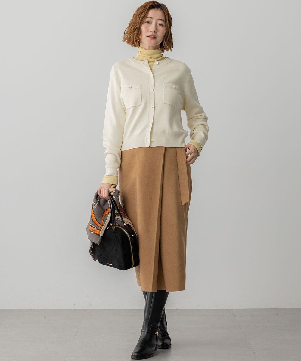 23区 【GOLD LABEL】スウェードタッチレザー ラップスカート 