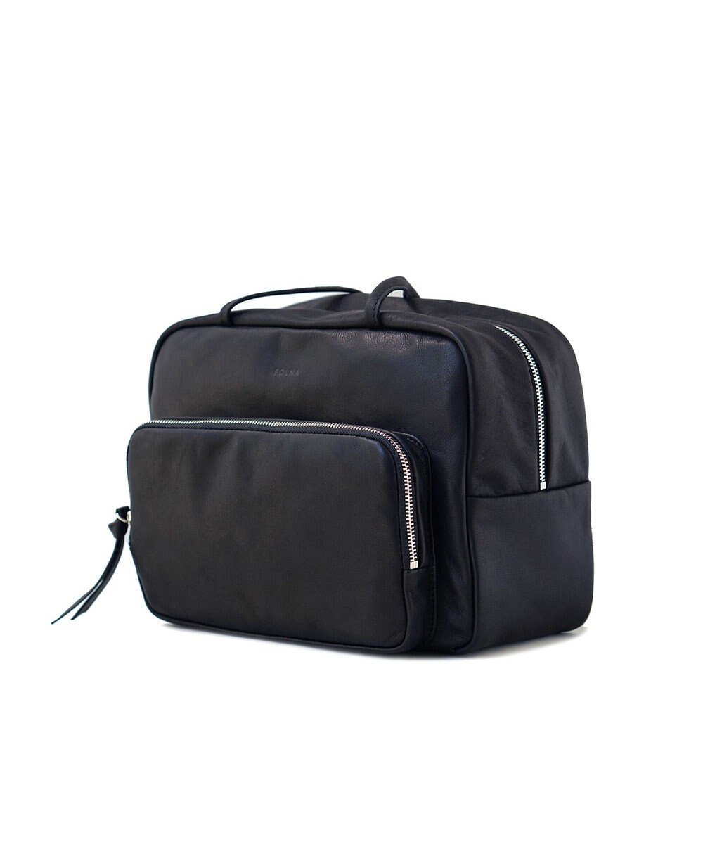 FOLNA RD ソフトレザーフロントポケットボストンバッグ 