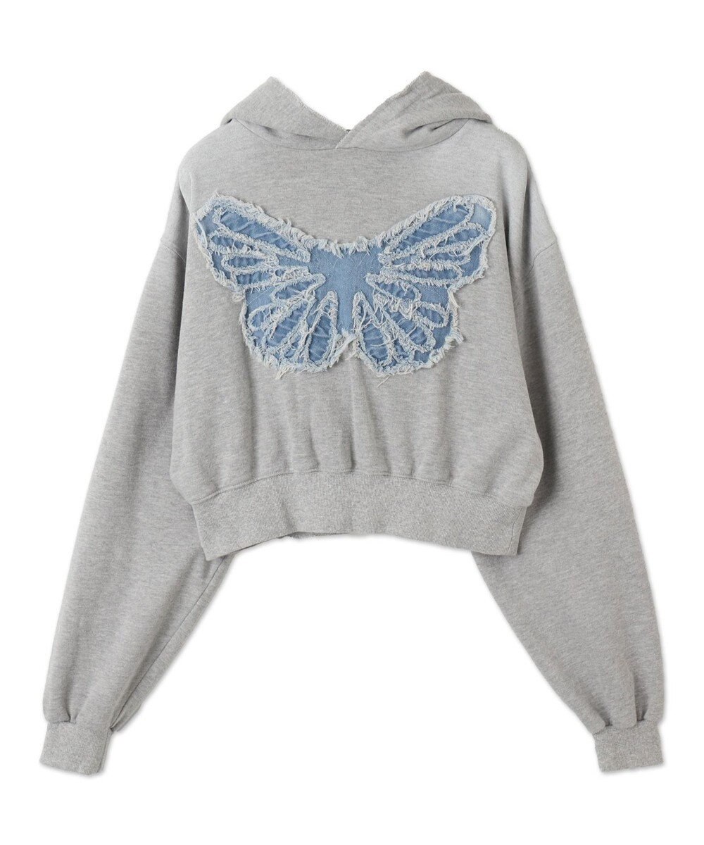 WEGO ヴィンテージウォッシュバタフライショートパーカー 