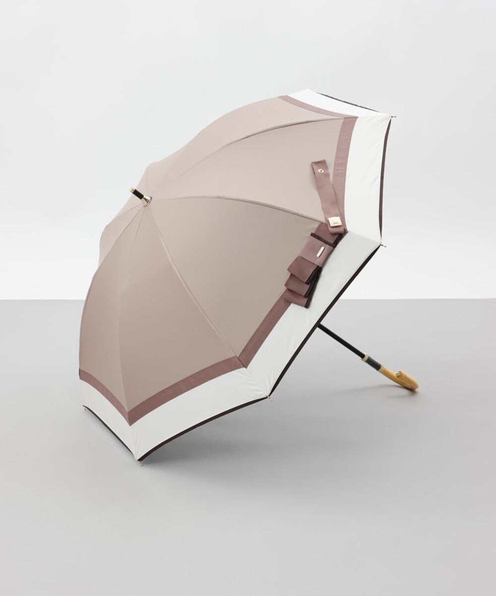 AURORA 【 Beaurance （ビューランス）】サマーシールド リボン/切り継ぎ加工晴雨兼用パラソル傘（長傘） 