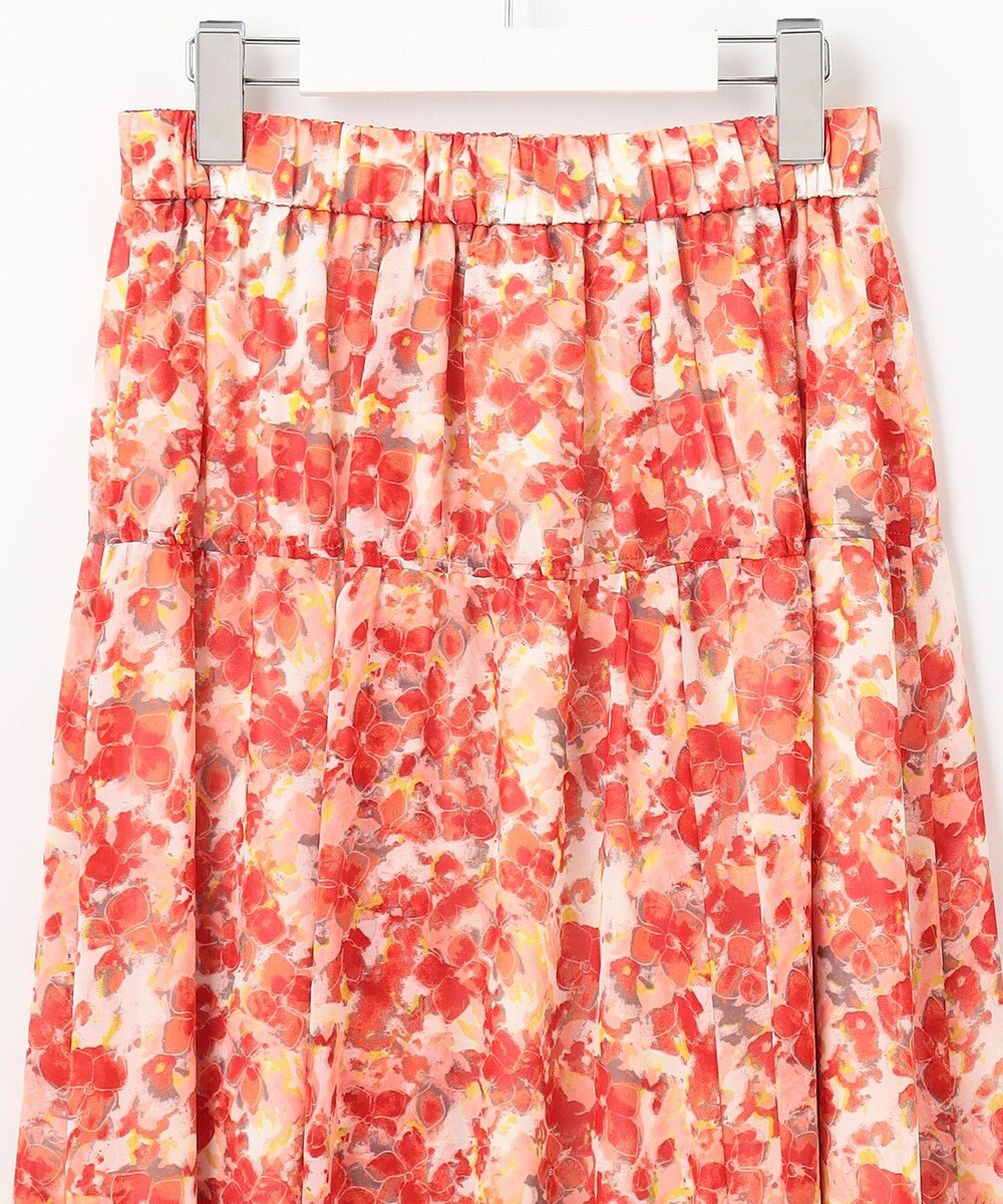 自由区 【ウエストゴム・洗える】オルタンシアフルールプリント スカート 